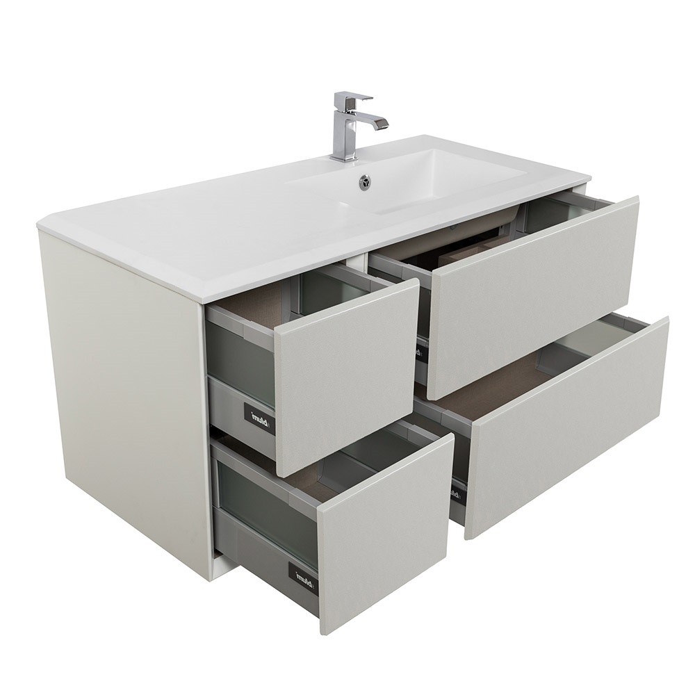 Приобрести cezares тумба подвесная с раковиной bellagio 106 см bianco opaco, правосторонняя, белая матовая 54714