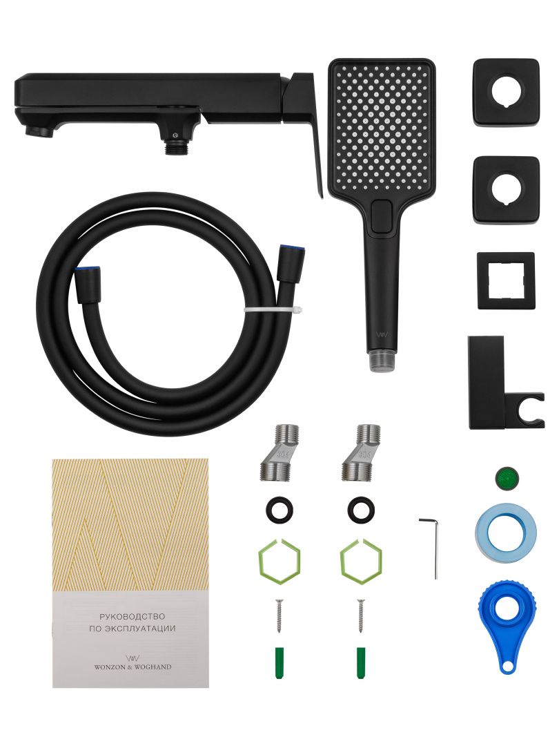 Приобрести смеситель для ванны с душем wonzon & woghand diamond, черный матовый (ww-88639011-mb)