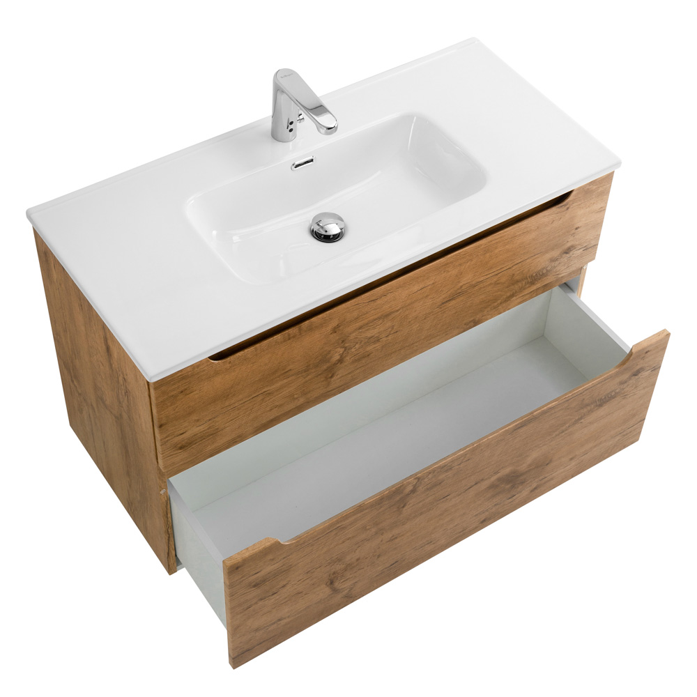 Приобрести belbagno тумба с раковиной etna-h60 100 см, подвесная b rovere nature, белая раковина