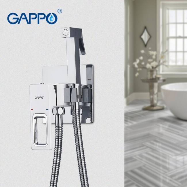 Приобрести gappo смеситель с гигиеническим душем g7217-8, белый\хром 19570