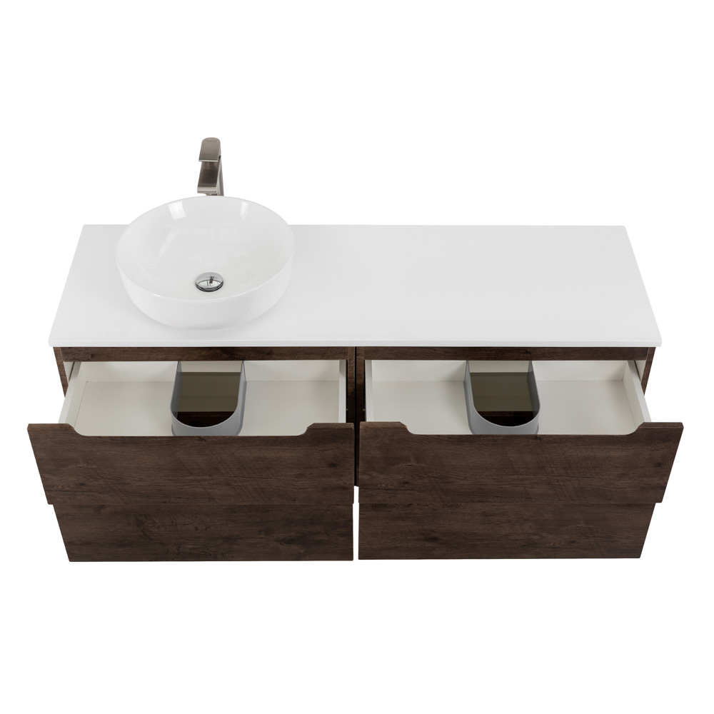 Приобрести belbagno тумба со столешницей etna 120 см, подвесная rovere moro, раковина слева