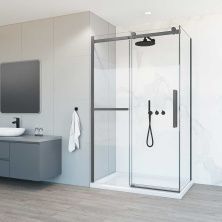 Vincea Душевое ограждение Como Soft 120х100 см, прозрачное, оружейная сталь VSR-1CS1011CLGM
