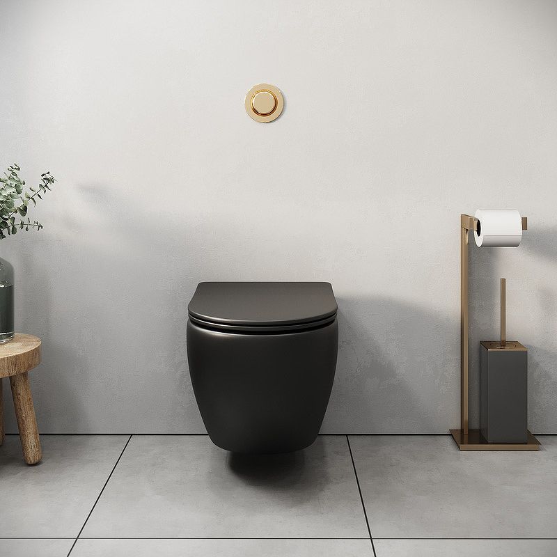 Приобрести grossman унитаз подвесной color с крышкой дюропласт, микролифт, черный матовый gr-4455bms