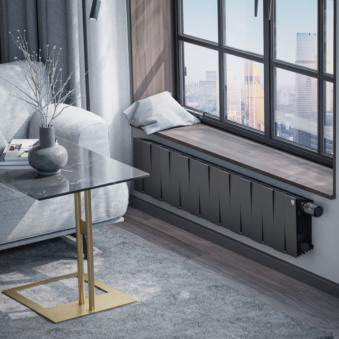 Приобрести royal thermo радиатор биметаллический pianoforte 200 /noir sable ( черный графит ) vdr - 16 секц.