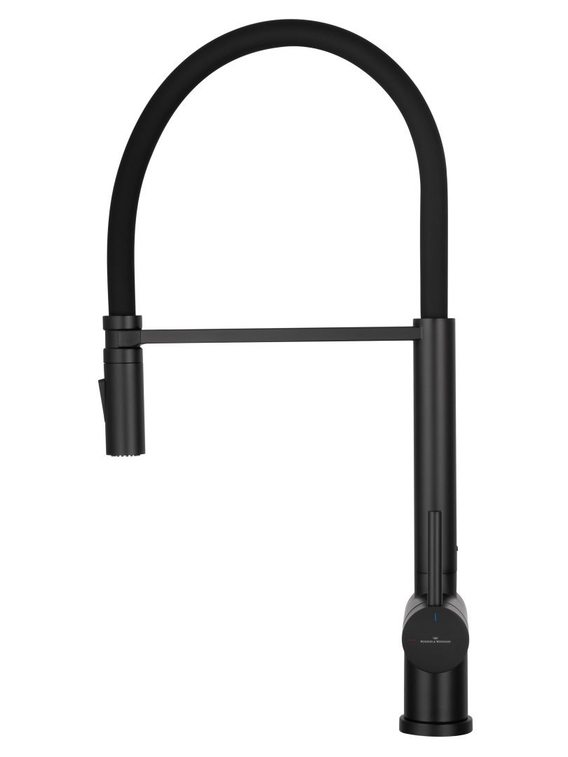 Приобрести смеситель для кухни с гибким изливом wonzon & woghand, черный матовый (ww-88438003-mb)