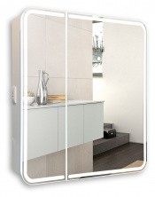 Зеркало-шкаф Azario Alliance 80,5х80 см. с подсветкой, сенсорный вкл. диммер, белый LED-00002516