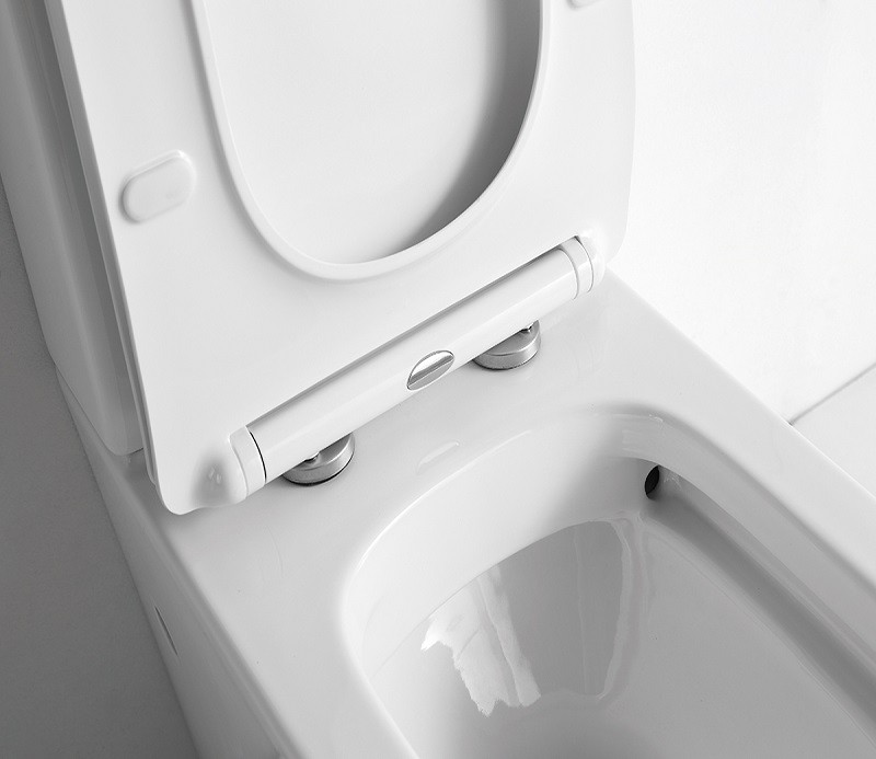 Приобрести унитаз напольный, безободковый с сиденьем ceramalux rimless 2170