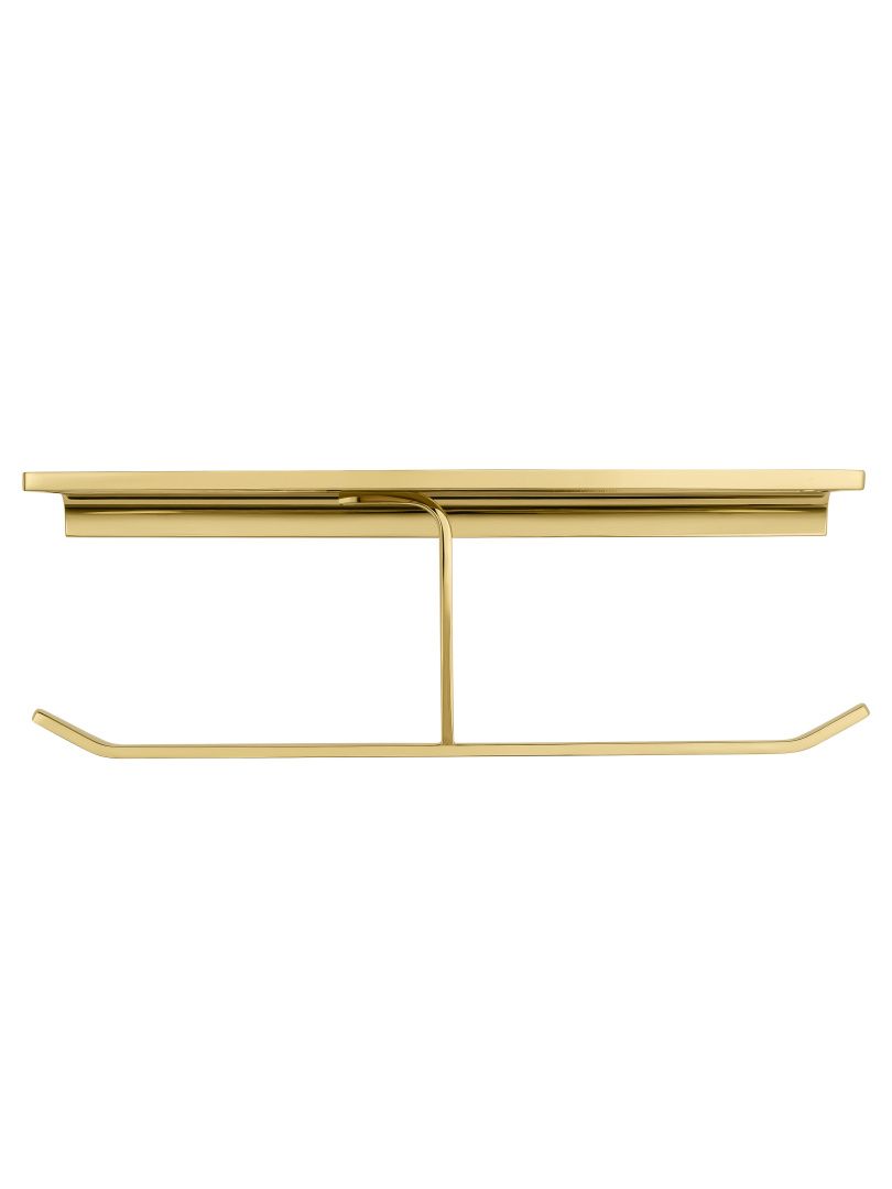 Приобрести двойной держатель для туалетной бумаги с полкой wonzon & woghand eclipse, глянцевое золото (ww-9156-lg)