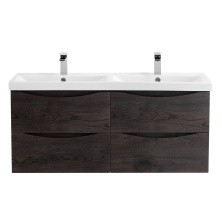 BelBagno Тумба с раковиной MARINO-CER 120 см, подвесная с ящиками Rovere Nature Grigio, белая раковина