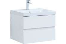 Aquanet Тумба с раковиной Беркли 60 см, белая глянец (2 ящика)