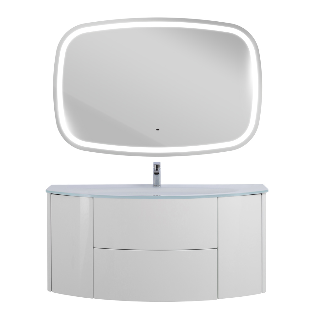 Приобрести cezares тумба подвесная с раковиной eden 121 см bianco lucido, стекло, белая 54861