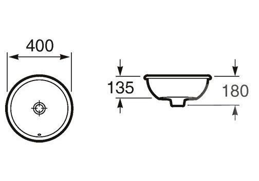 Приобрести раковина врезная на столешницу roca fono 40 см 7.3278.7.200.0