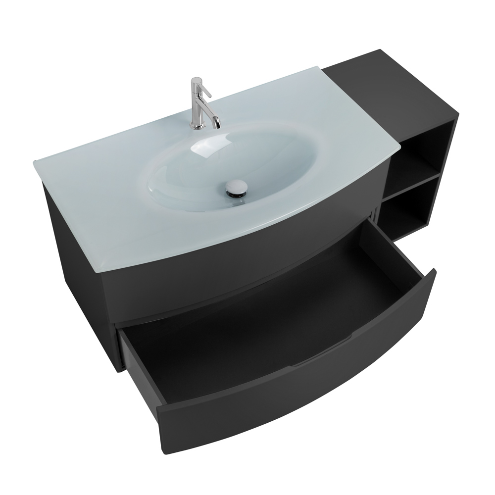 Приобрести cezares тумба подвесная с раковиной elettra 130 см grafite, стекло, графит 55526