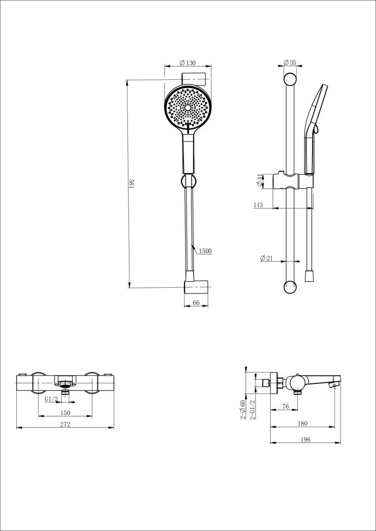 Приобрести смеситель для ванны с душевым гарнитуром и термостатом wonzon & woghand, белый матовый (ww-c2018-a-mw)