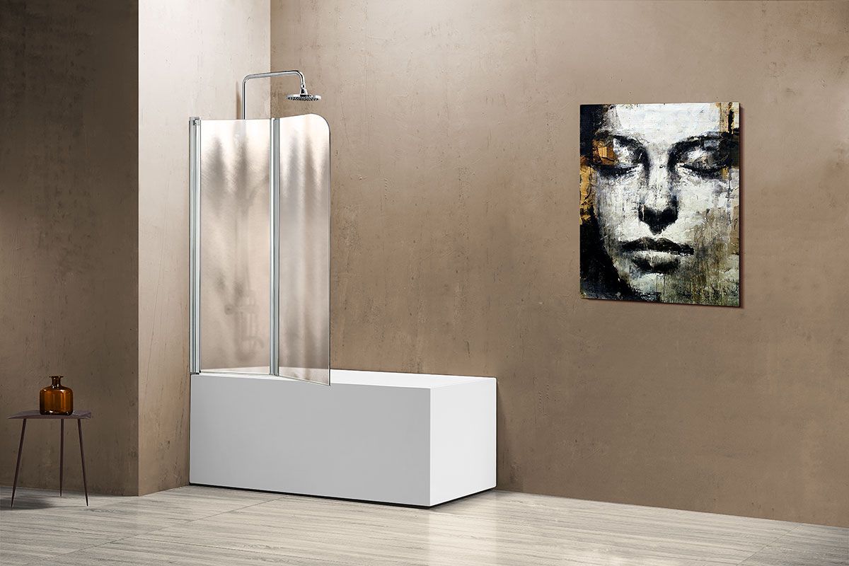 Приобрести vincea шторка на ванну 114 см, текстурное, левостороняя, хром vsb-12114ch-l