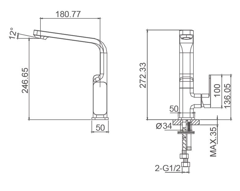 Приобрести смеситель для кухни wonzon & woghand arnie, хром (ww-692102-cr)