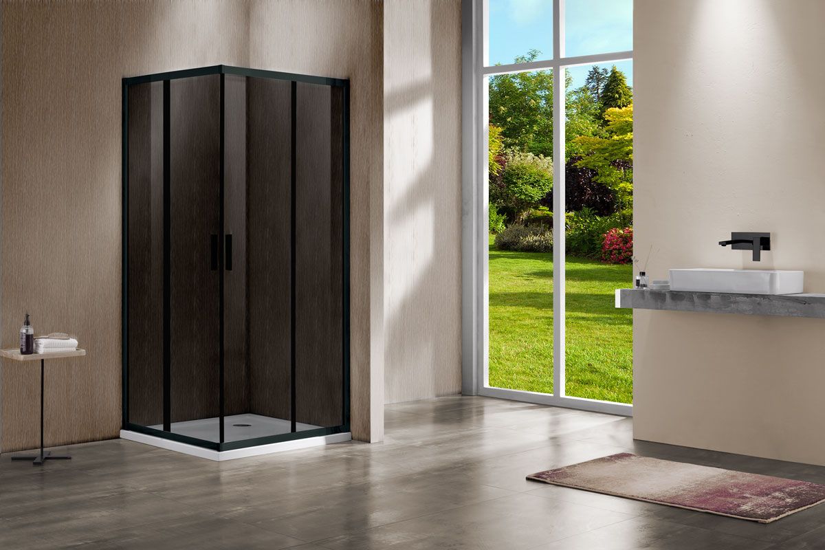 Приобрести vincea душевое ограждение garda 90х100 см, тонированное, черное vss-1g9010cgb