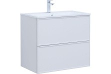 Aquanet Тумба с раковиной Арт 75 см, белая матовая