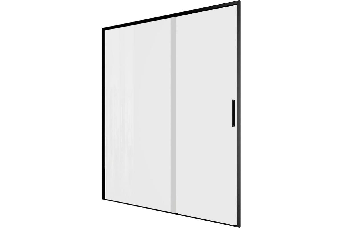 Приобрести aquanet душевая дверь pleasure evo 150 ae65-n150-bt профиль черный, прозрачное стекло