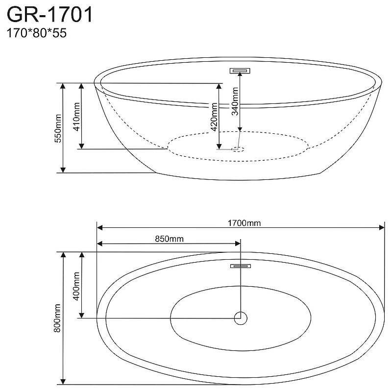 Приобрести grossman отдельностоящая ванна fly 170x80 см, белая gr-1701