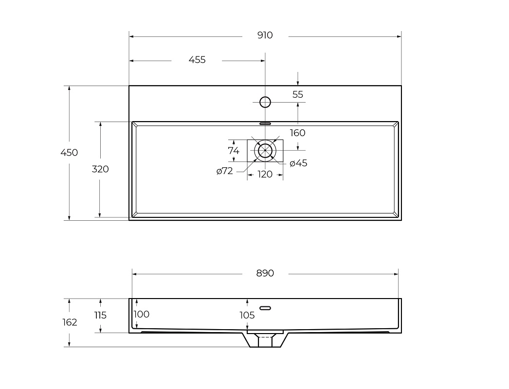 Приобрести cezares тумба подвесная с раковиной premium 90 см plisse grigio nuvola, серая 55444
