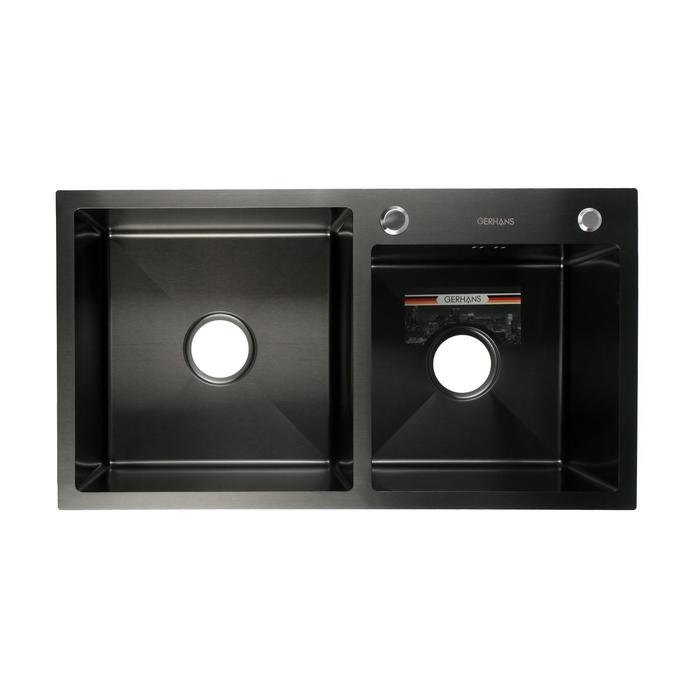 Приобрести gerhans кухонная мойка 78х43 см, двойная, графит