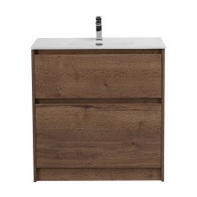 BelBagno Тумба с раковиной KRAFT 39 80 см, подвесная Rovere Tabacco, белая раковина