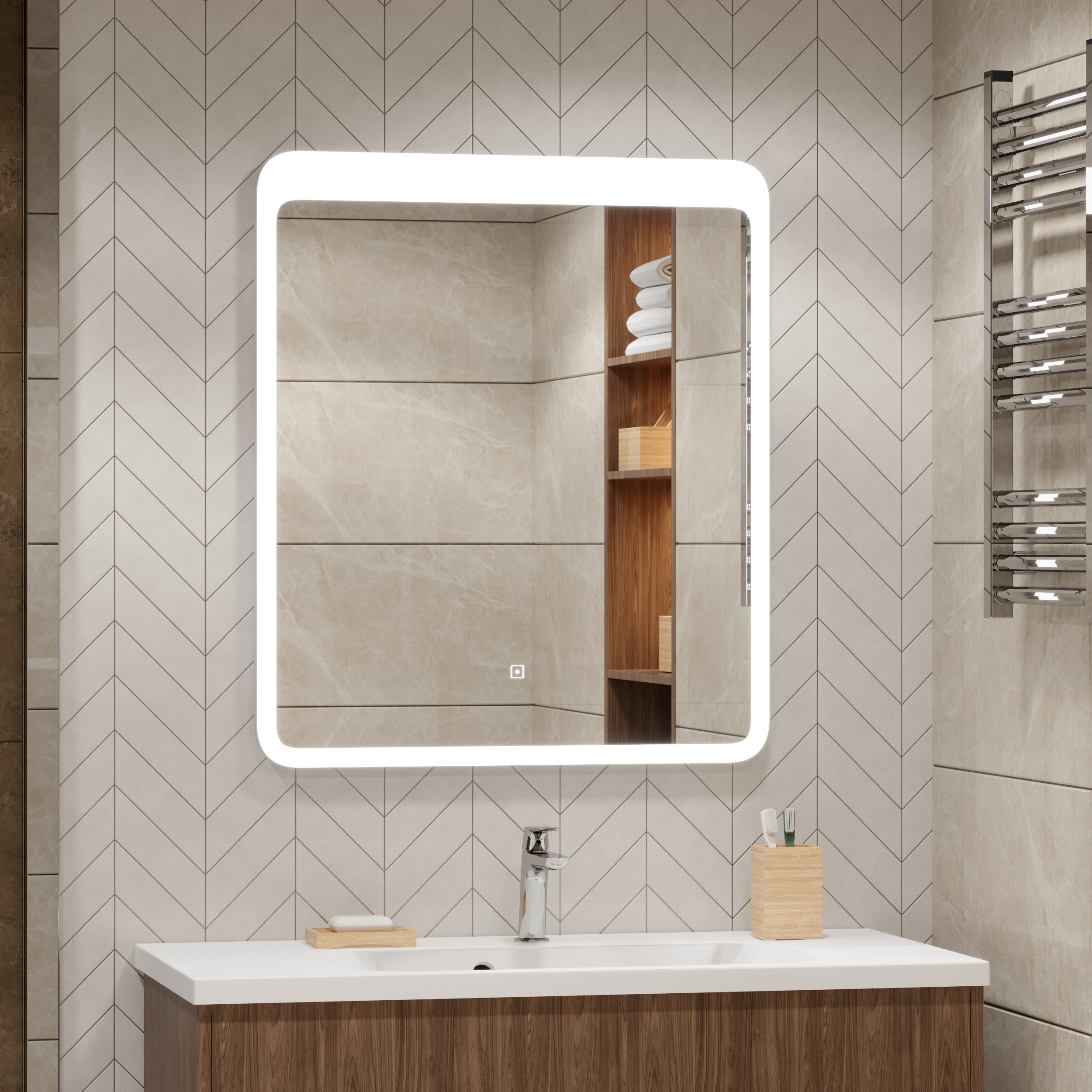 Приобрести mirsant зеркало air 70х80 см, с подсветкой ут000070021