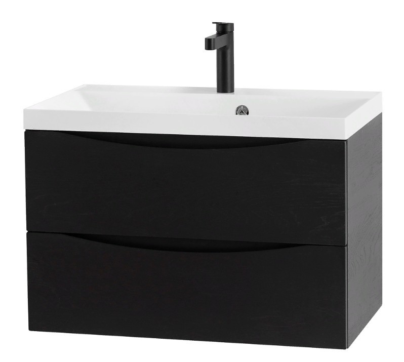 Приобрести тумба подвесная с раковиной belbagno marino-800-2c-so-rca-p 80 см, rovere cioccolato amaro