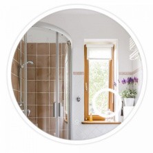 Azario Зеркало D600 60х60 см, белый, сенсорный выключатель, диммер, AZ-Z-005ALM