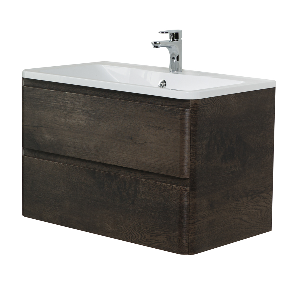 Приобрести belbagno тумба с раковиной albano 80 см, подвесная rovere nature grigio, белая раковина
