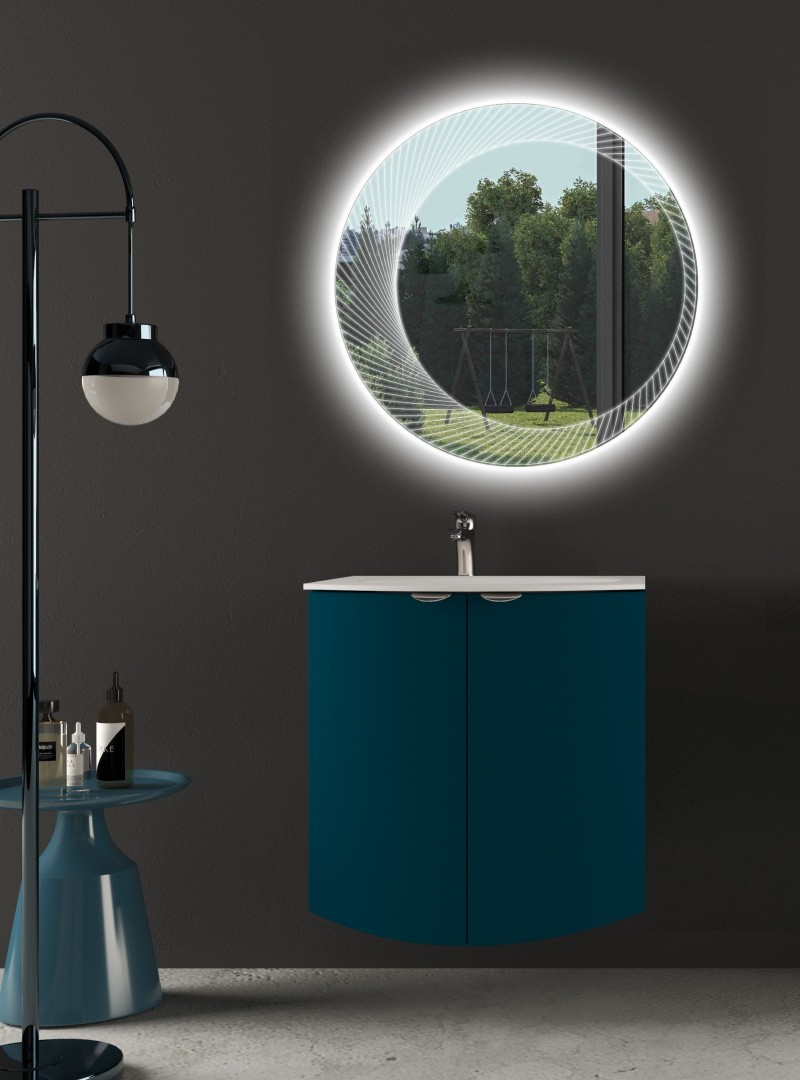 Приобрести cezares тумба подвесная с раковиной rialto 69х70см, голубая