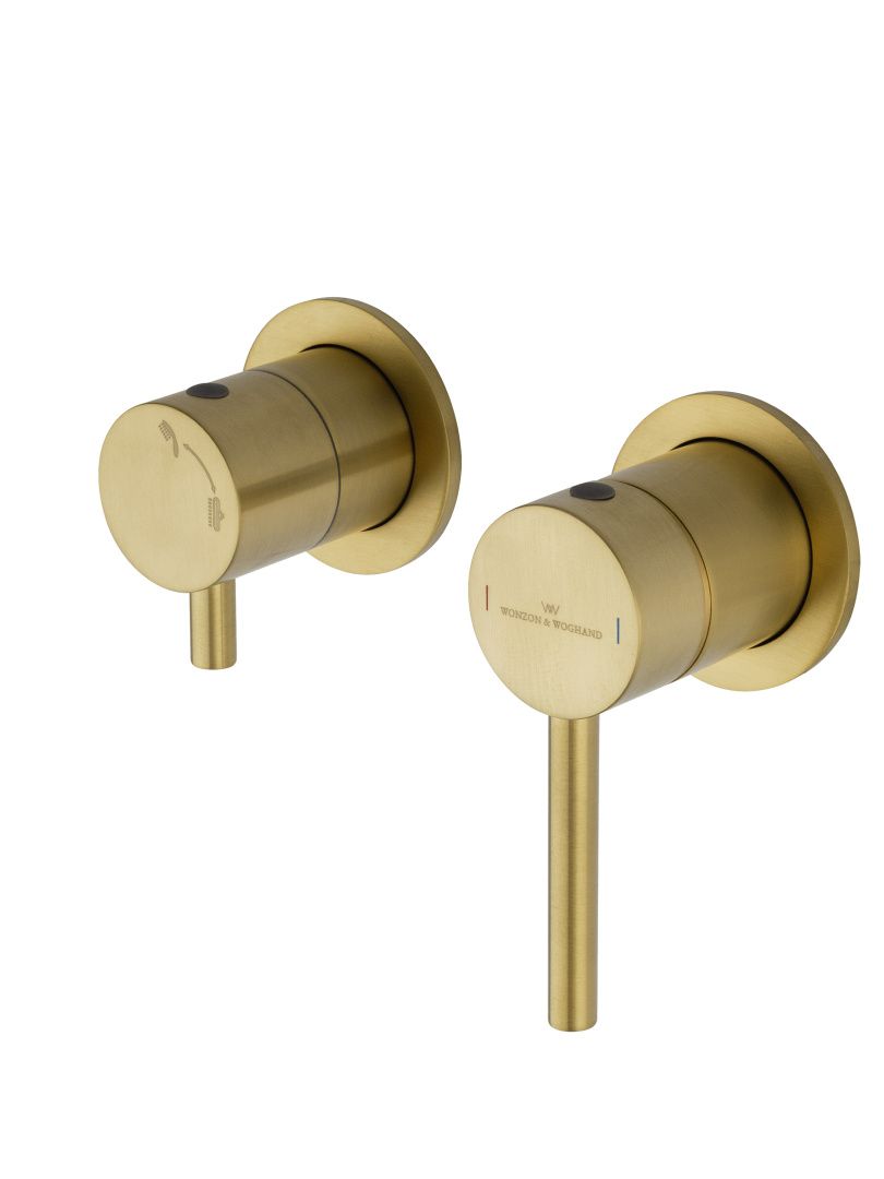 Приобрести смеситель для душевой системы встраиваемый wonzon & woghand stick, брашированное золото (ww-838017-bg)