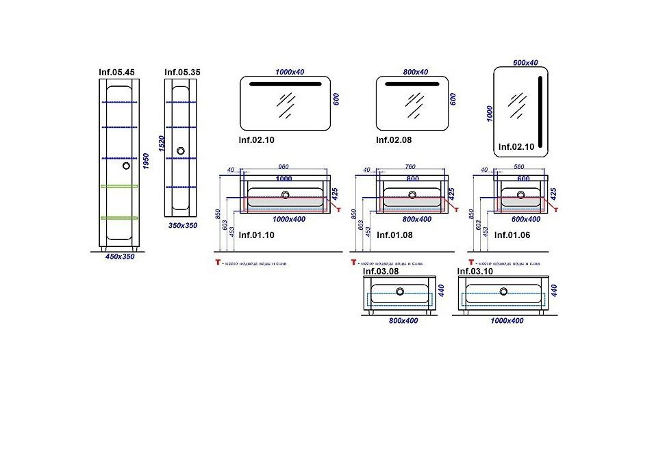 Приобрести тумба подвесная с раковиной aqwella infinity 100 см inf.01.10/001