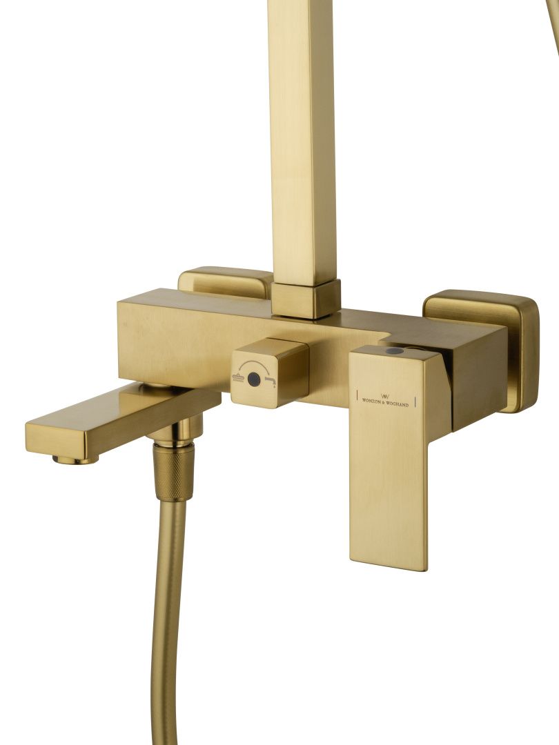 Приобрести душевая система wonzon & woghand cube, брашированное золото (ww-88739016-bg)