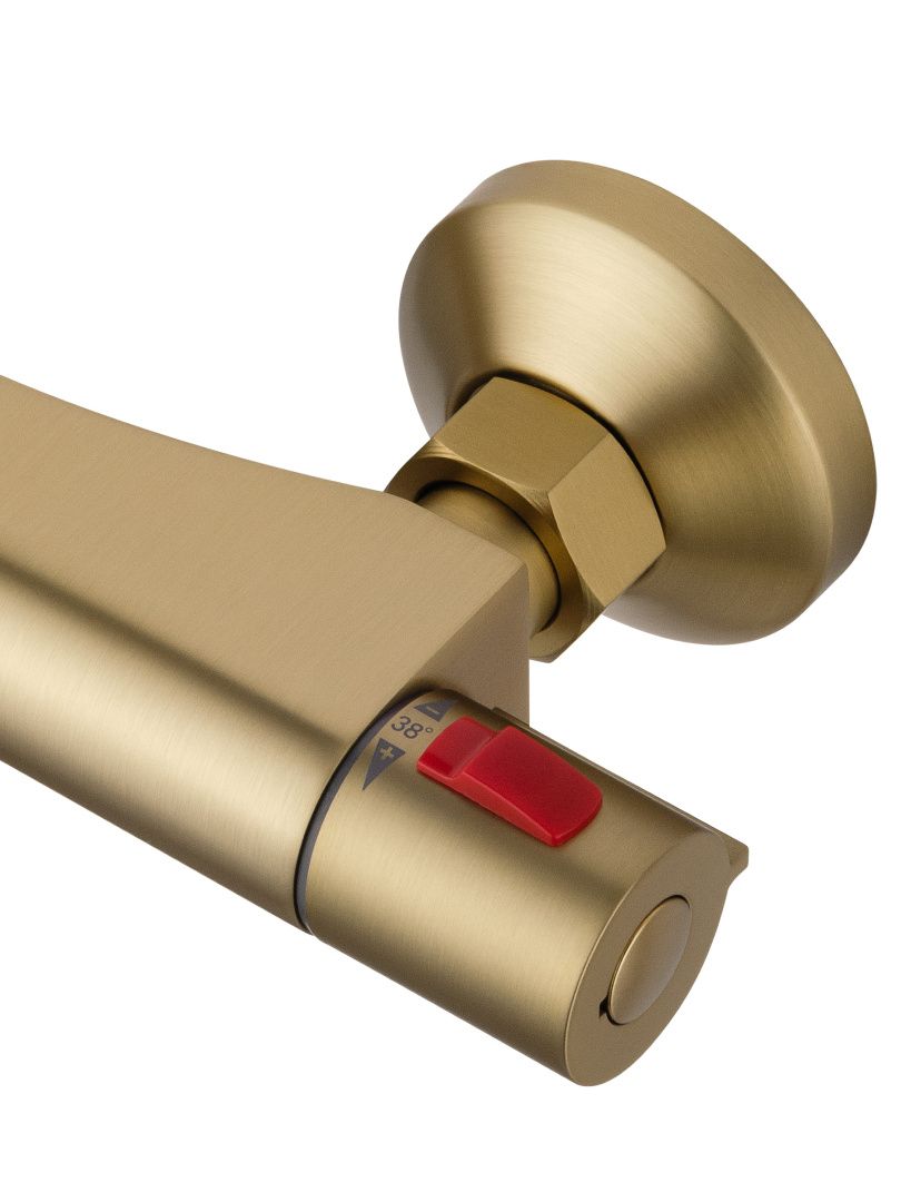 Приобрести смеситель для душа с термостатом wonzon & woghand inn 5, брашированное золото (ww-b2005-a-bg)