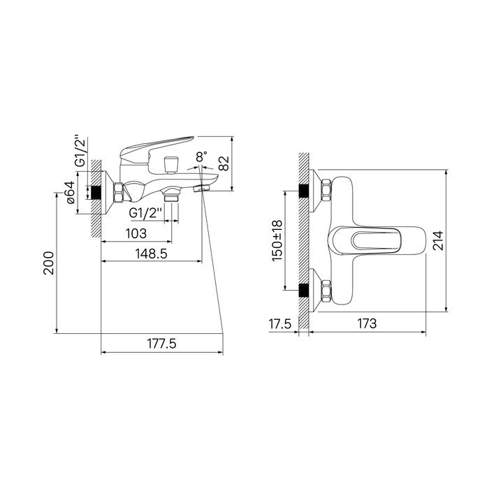 Приобрести iddis смеситель для ванны male 214мм, хром malsb00i02