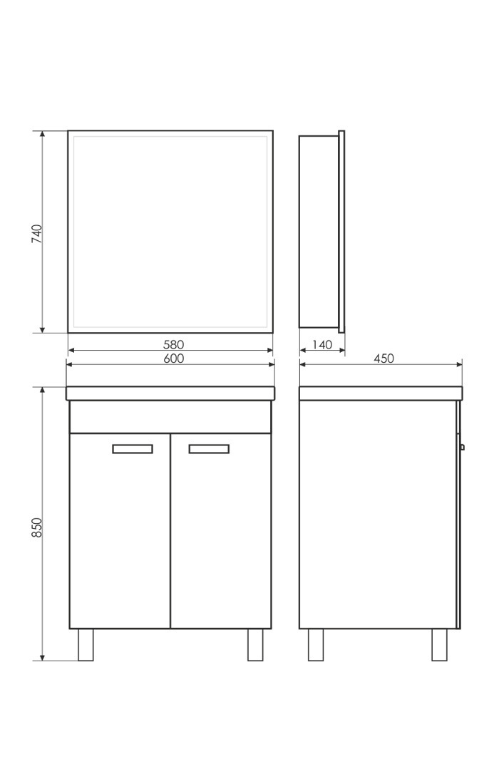 Приобрести сomforty зеркало-шкаф "диана-60", белый глянец