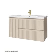 Caprigo Тумба с раковиной FORTE-Smalty STRIPE 100 см, левая, кремовая, эмаль