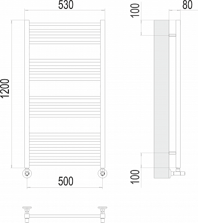 Приобрести terminus полотенцесушитель ватикан п18 50х120 см, водяной, хром