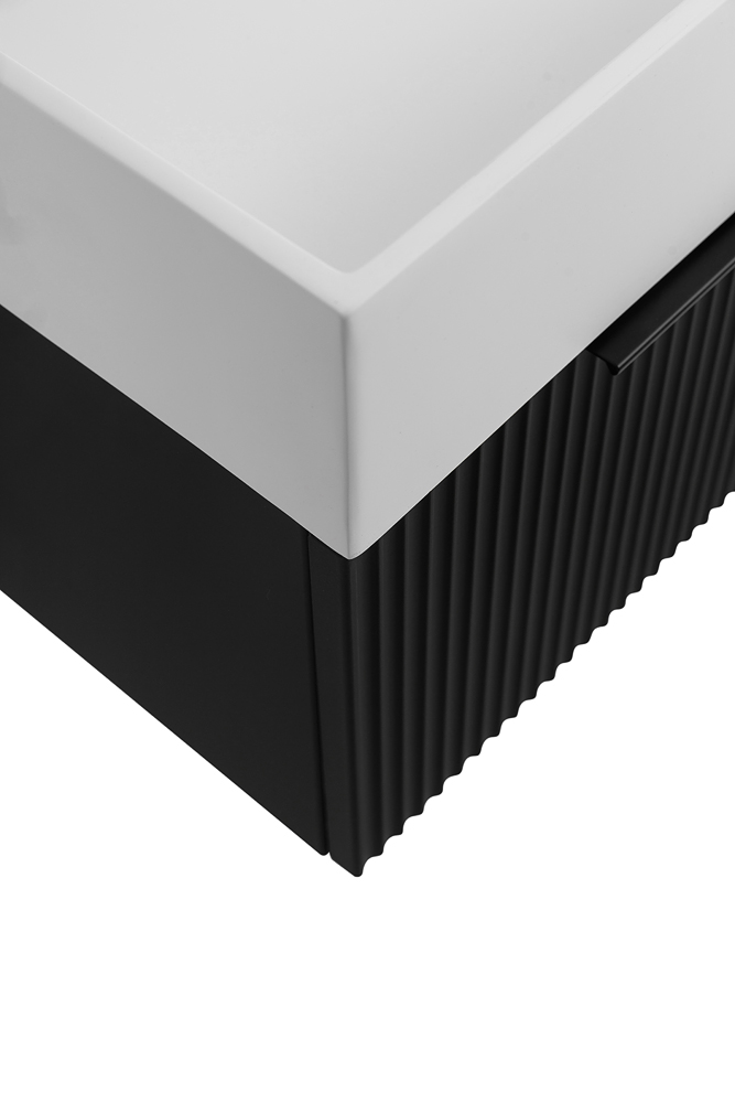 Приобрести cezares тумба подвесная с раковиной premium 50 см plisse nero opaco, черная 55412