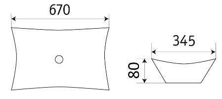 Приобрести раковина накладная ceramalux 67 см 78123в