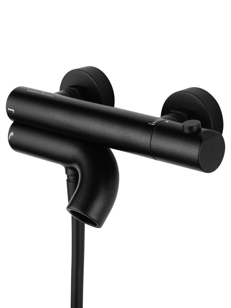 Приобрести смеситель для ванны с душевым гарнитуром и термостатом wonzon & woghand loop, черный матовый (ww-311-00-508)