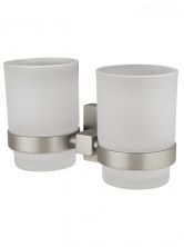 Два стакана для зубных щеток с держателем WONZON & WOGHAND POLO, Брашированный никель (WW-8928-BN)