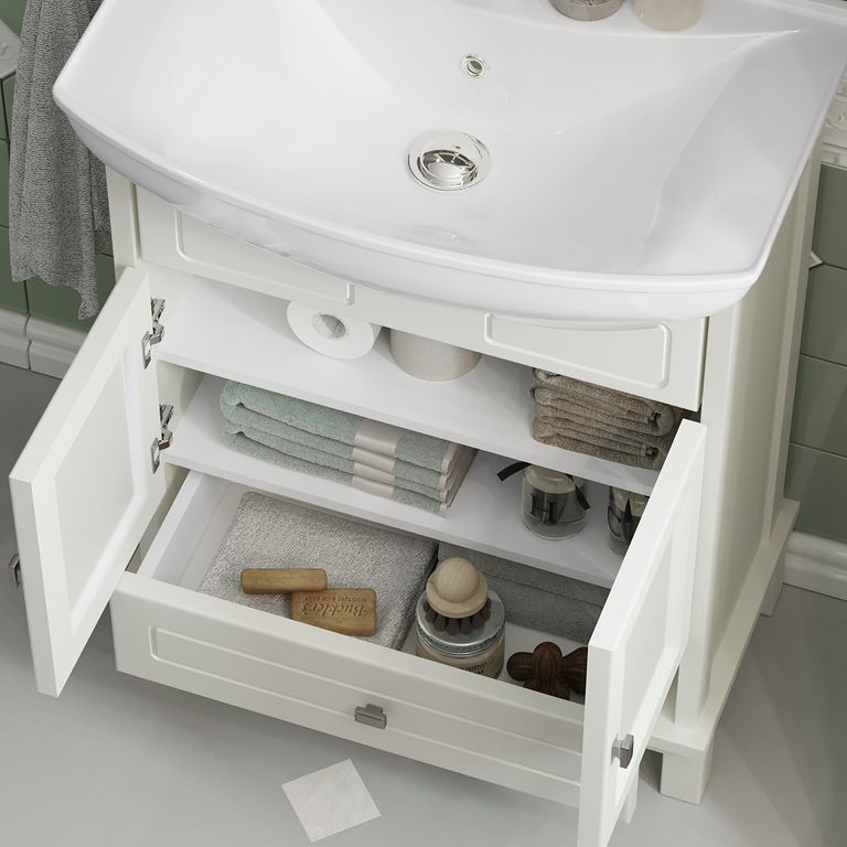 Приобрести opadiris тумба напольная с раковиной омега 75 см, слоновая кость