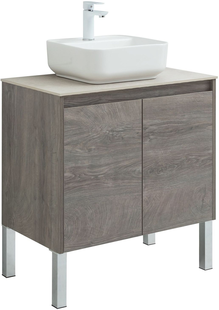 Приобрести aquanet тумба с раковиной nova lite 75 см,дуб рошелье (2 дверцы)