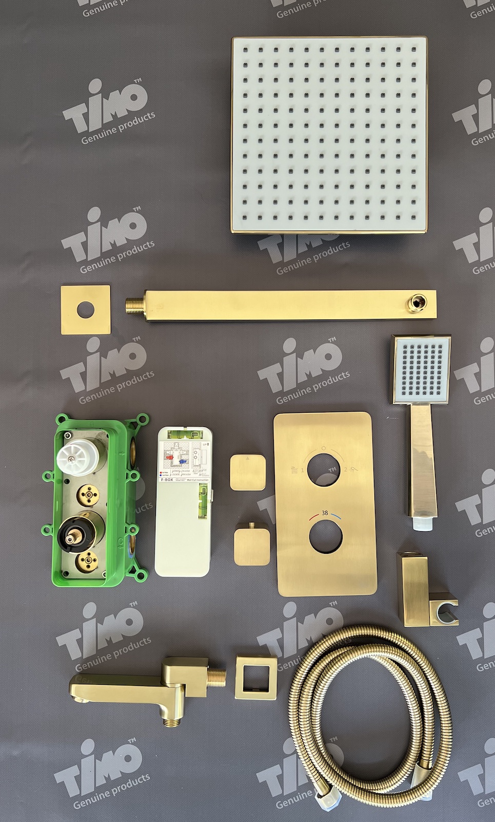 Приобрести душевая система встроенная с термостатом timo petruma sx-5049/17sm золото матовое