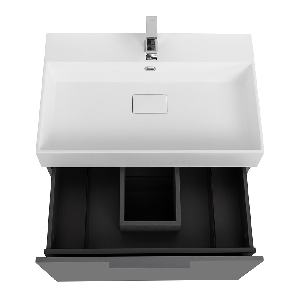 Приобрести cezares тумба подвесная с раковиной premium 70 см grigio nuvola, серая 55399