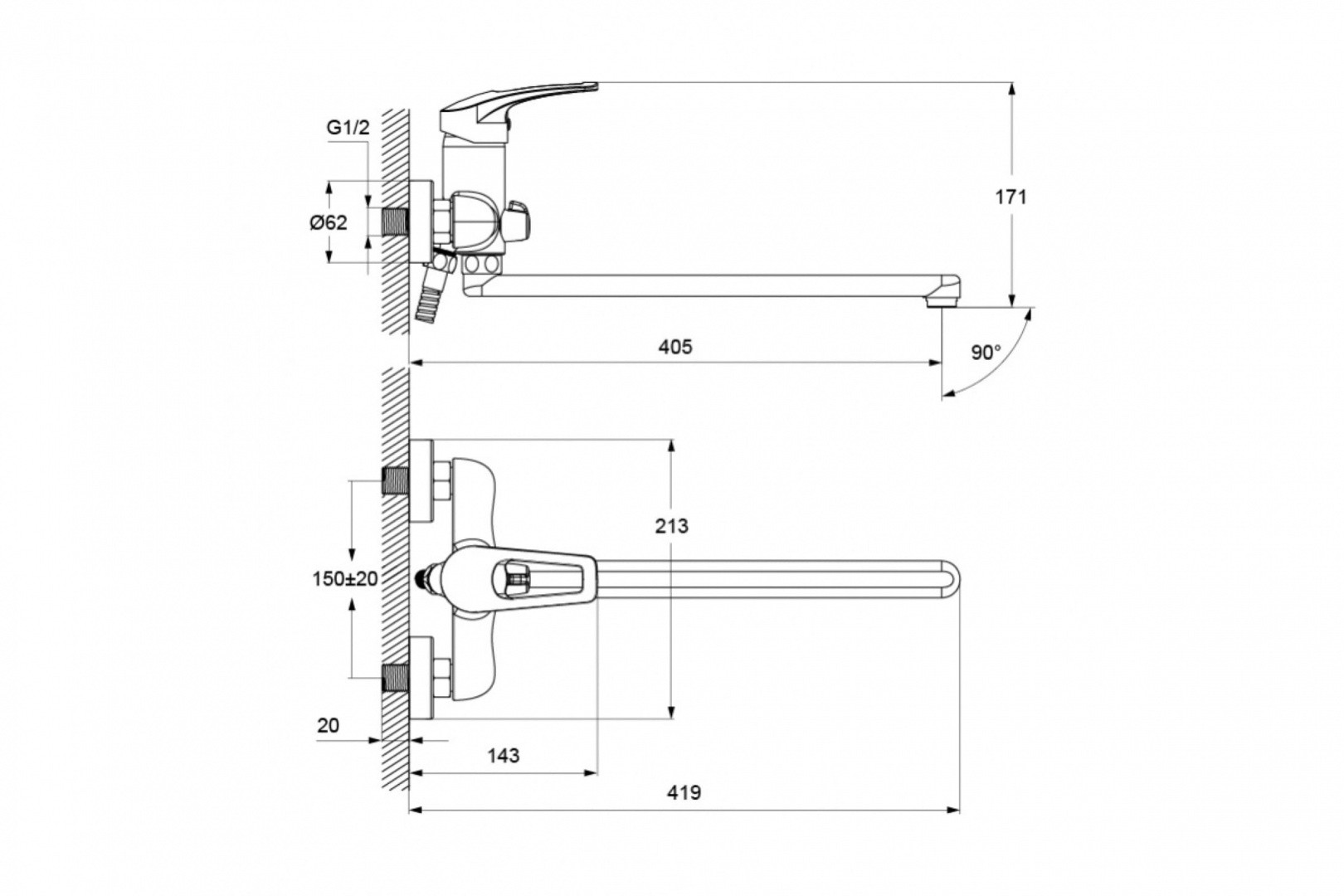 Приобрести iddis смеситель для ванны copter 215мм, хром copsbl2i10wa