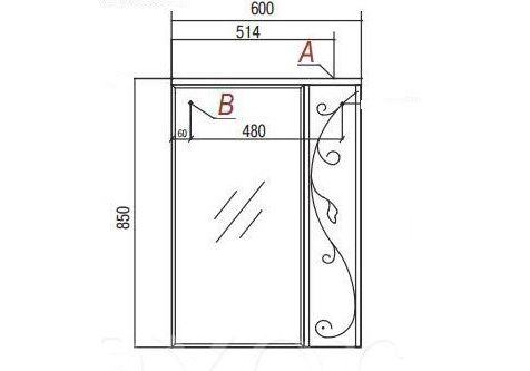 Приобрести зеркало-шкаф акватон лиана 60 см, белое